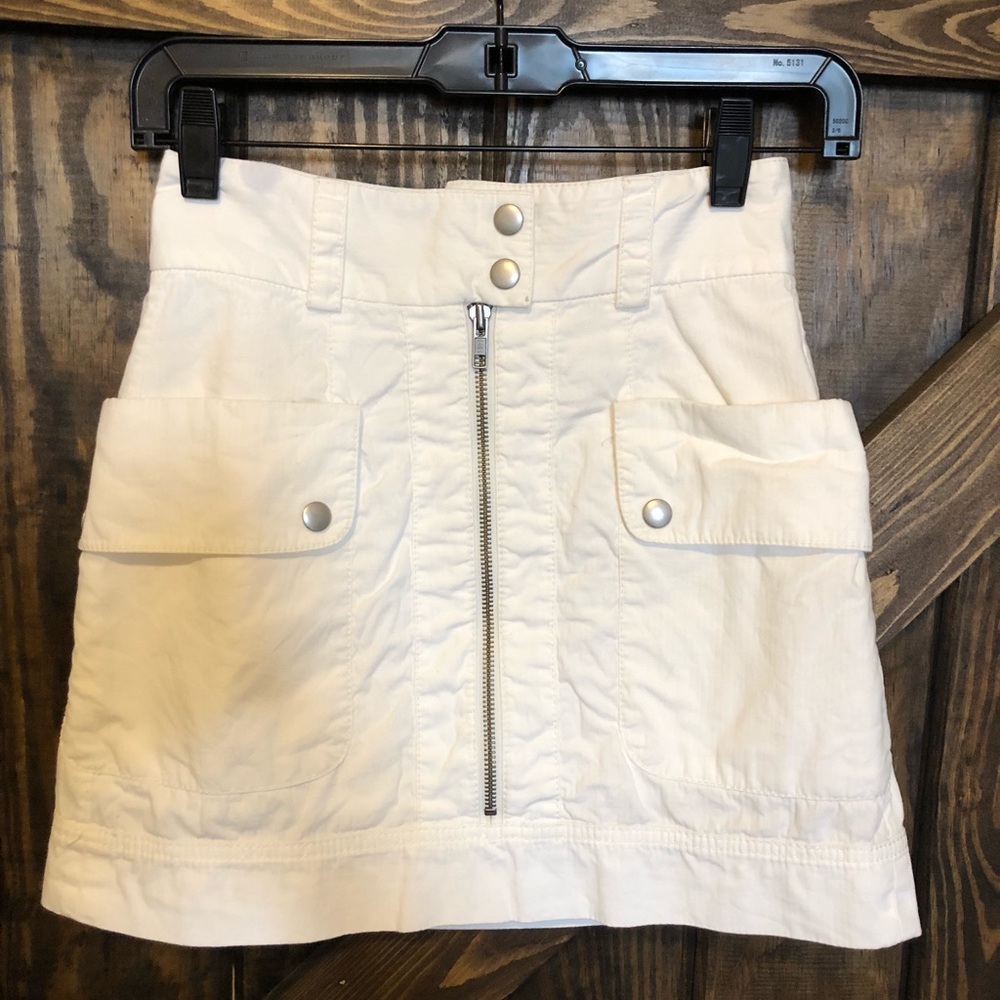 French connection denim fcuk white cargo skirt 0